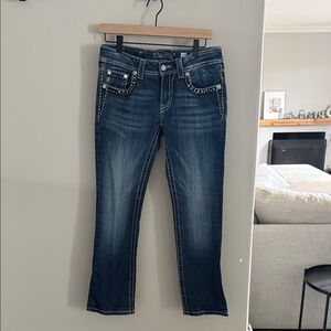 Miss Me Straight Leg Jeans with Silver Accents